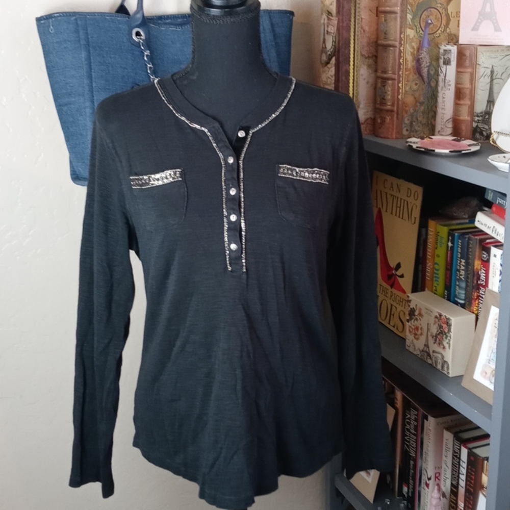 Chaps Petite Long Sleeve Tee Shirt
